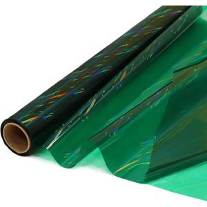 CMFYHM Iridescent Green Cellophane Wrap Roll I 34 In Wide X 50 Ft Long I Colorful Cello Perfect For Baskets,Gifts, Treats,Birthday Holiday Wedding Floral, Party Arts Crafts Decoration (Green)
