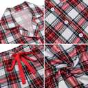 Senert Pajamas Set For Women Long Sleeve Sleepwear with Pockets Soft Button Down Shirt Long Pants Pj Lounge Sets (Red White, Small)