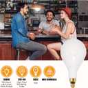 SD LUX Oversized LED Light Bulb Giant vintage Edison filament bulb 16W 2400LM (Equi. 200W) E26 base Large bulb milky glass for Home Office, Non-dimmable Warm White,1 pack (Warm White (3000K), PS160WT)