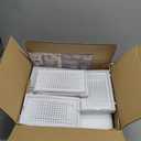 SONGMICS Shoe Boxes, Pack of 12 Shoe Storage Organizers, Stackable Clear Plastic Boxes for Closet, Sneakers, 13.1 x 9.1 x 5.6 Inches, Transparent and White ULSP12SWT