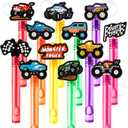 Monster Truck Party Favors for Kids  24PCS Car-Themed Bubble Wands, Great for Birthday Party Supplies, Pinata Fillers, Goodie Bags & Classroom Rewards