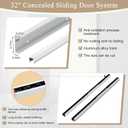 32" Concealed Sliding Barn Door Hardware Kit with Soft Close Mechanism for 24"-28" Passage Opening, Hidden Sliding Door Hardware, Floating Wall Mounted (NO Door)