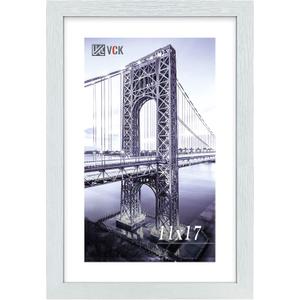 VCK Poster Frame 11×17 Inch Wooden Picture Frames White Certificate Frame with Plexiglass Wall Mounting Type for Gallery Office Home, 11X17