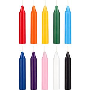 Mega Candles 10 pcs Unscented Assorted Color Exquisite Mini Taper Spell Candles, 4 Inch Tall x 3/4 Inch Diameter, Magic Chimes, Enchantment, Casting Rituals, Witchcraft, Wiccan, Altar, Metaphysical