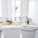 2 Packs 12 x 72 inches Gold Sequin Table Runner, Glitter Runner for Birthday Party Supplies Decorations Wedding Bachelorette Holiday Celebration Bridal Shower Baby Shower