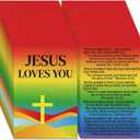 240pcs Christian Valentines Card Gospel Tracts Religious St. Valentine Romans Road Salvation Tracts Serenity Catholic Prayer Jesus Loves You Bible Cards for Evangelism (Jesus Loves you 1)