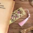 2pcs Bookmark Butterfly Flower Theme Pretty Book Marks Set with Bookmarks for Women, Cute Book Markers for Writers, Kids, Teens, Men Readers, Reading Accessories Gifts for Book Lovers (Pink)