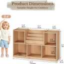 2-Tier Montessori Shelf and Toy Storage Organizer | Montessori Bookshelf; 5 Compartments; Toddler Book Organizer; Toy Storage Shelf; Kids Room Furniture; Nursery & Classroom