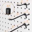 INCLY 60 Pack 2/4/6 Inch Black Pegboard Hooks, 1/4" Heavy Duty Peg Board Shelving Hooks Accessories, Peg Board Tool Hangers Fit for 1/4" Pegboard Hanging Tools Garage, Craft Organizing, Kitchen, Store