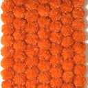 5Pcs Marigold Garland for Decoration,5 Feet Artificial Marigold Flowers Diwali Decorations for Home,Orange Artificial Marigold Heads for Diwali Party,Indian Weddings,Halloween,Wreath