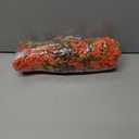 Fake Mums Artificial Fall Hanging Flowers for Outdoors Decoration, 2 PCS Fake Silk Morning Glory with Brown Eucalyptus UV Resistant Plants for Wall Home Porch Patio Balcony Yard Decor (Orange)