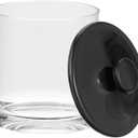 mDesign Small Modern Apothecary Storage Organizer Canister Jars - Acrylic Containers for Bathroom, Organization Holder for Vanity, Counter, Makeup Table, Lumiere Collection, 2 Pack, Clear/Black