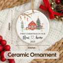 2 x NewEleven New Home Gifts - House Warming Gifts New Home for Newlywed, Married, Engaged Couple - Heartfelt Message, New Homes Ornament from Friend and Family - Christmas Ornament