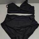 Amy Babe Women's High Waisted Bikini Sets Push Up Twist Front Spaghetti Straps Ruched Two Piece Swimsuit Bathing Suit Large