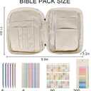 Bible Cover Case for Women, Large Quilted Bible Bag with Handle and Zippered Pocket,Christian Tote for Bible Study and Church