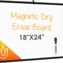 Mr. Pen- Magnetic Whiteboard Dry Erase, 18x24 Inches, Dry Erase Board with Black Fine Point Marker, Magnetic White Board for Students, Home, Office and Classroom