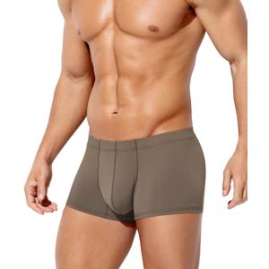 Arjen Kroos Men's Boxer Briefs Sexy Silky Ice Silk Trunks Underwear for Men 1 Pack, Brown, X-Large