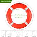 23"/28 Life Ring, Life Preserver Ring with 98.4FT Water Floating Lifesaving Rope,Boat Safety Throw Rings with Reflective Tape,(Orange) - 2 Size