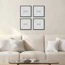 Framed Neutral Abstract Wall Art, 4 Piece Modern Minimalist Brown Black Beige Canvas Prints Artwork for Walls, Contemporary Square Earth Tone Wall Decor for Living Room Bedroom Office Entryway, 12x12