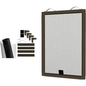 Window Screen Replacement Kit, 36", 48" and 60" Window Frames, White or Bronze, with Screen Mesh Roll. Easy Installation!