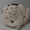 Chunky Knit Throw Blanket for Couch, 80x80 inches, 100% Hand Knitted with Thick Jumbo Chenille Yarn, Cozy Soft Large Rope Knot Cable Crochet Blankets for Sofa Bed Living Room, Beige