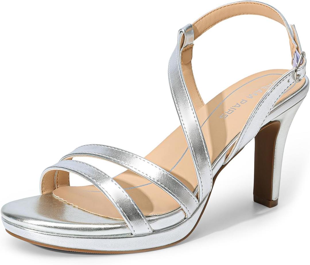 DREAM PAIRS Women's Platform Strappy Heels High Heeled Sandals Open Toe Comfortable Dressy Shoes with Adjustable Ankle Strap (9.5)