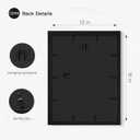Picrit 12x16 Picture Frame Set of 2, Solid Wood and Black Backboard, Displays 8.5 x 11 with Mat or 12x16 Without Mat, Wall Mounted, Multi-Piece Wall Gallery Photo Frames for Home Decor, Black Wood Grain