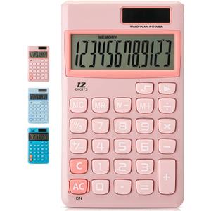 Mr. Pen - Standard Function Solar Calculator, 12 Digits, Light Pink, Pocket Size