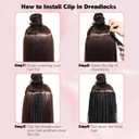 24 Inch Clip in Dreadlock Hair Extensions 10Clips 40 Strands Synthetic Handmade Soft Clip In Dreads Extensions for Women,Black