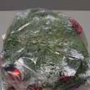 Christmas Garland with Lights, 9FT 30 LED Prelit Christmas Garland for Mantle,Outdoor Indoor Christmas Decorations Garland Battery Operated with Timer, Bows,Flowers,for Stairs,Railing,Fireplace,Door