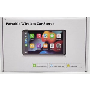 Portable Wireless Car Stereo With Screen Mirroring And Car Play - Black