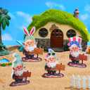 12 Pack Christmas Wooden Garden Gnome Greeter Statue Includes 1 Mini Gnome and 11 Assortment Seasonal Hats Miniature Fairy Garden Accessory for Outdoor Indoor Patio Lawn Xmas Tabletop Decor