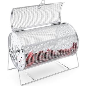 7.09" X 4.72" Small Raffle Drum Upgraded Ticket Spinner Holds 600 Tickets Raffle Wheel Spinner with Stand Drum Cage for Games Events(Silver)