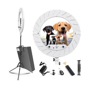 Ring Light Kit:18"/45cm Outer 55W6700k Dimmable LED Light, Tripod Stand, Remote Controller,Box for Camera,Smartphone,YouTube,TikTok,Self-Portrait Shooting,CRI95,White