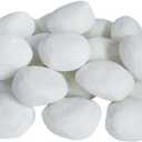 Gas Logs Ceramic Pebbles,24PCS White Gas Fireplace Logs,Inside Fireplace Accessories,Ceramic Wood Logs for Gas Logs,Propane Fire Pit