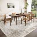 Area Rug 9x12 Washable Rug, Vintage Boho Medallion Rugs Non-Slip Soft Low Pile Large Distressed Rug Indoor Retro Carpet for Living Room Bedroom Dining Room Home Office (Taupe, 9'x12')