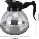 Coffee Decanter Pot, 1.2QT Universal Coffee Pot Commercial Coffee Maker Pot Replacement with Black Handle for Coffee Machine Stove Reusable
