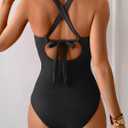 B2prity One Piece Swimsuit for Women Tummy Control Bathing Suits Ruched Slimming Swim Suit Push Up Tie Back Swimwear (Blue, XXL)