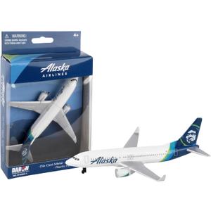 Daron Toy Airplane  Alaska Airlines  Die-Cast Metal Model Airplane Toy with Plastic Parts for Kids Ages 3+