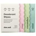 Dew Well - Deodorant Wipes Variety 50 Pack (Mint, Rose, Cucumber)