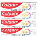 Colgate Total Active Prevention Clean Mint Toothpaste, Anticavity Fluoride Toothpaste, Clinically Proven Formula That Fights Plaque Bacteria, Mint, 4 Pack, 5.1 oz