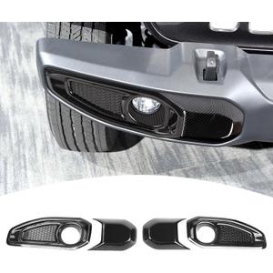 for Jeep JL Front Bumper Fog Light Trim Cover Compatible with Jeep Wrangler JL JLU Gladiator JT 2018-2024 Carbon Fiber Exterior Accessories 4pcs