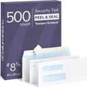 Columbian #8-5/8 Security Envelopes, 500 Pack, Double Window Self Seal Envelopes for QuickBooks Checks and Business Mailings, Tamper Evident, 3-5/8" x 8-5/8", Durable 24 lb White Paper
