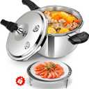 8-in-1 Stainless Steel Pressure Cooker 6 Quart with 8 Safety Features Fast & Even Cooking for Healthy Mealspressure cooker 6+ quart olla express para cocinarpressure rice cooker