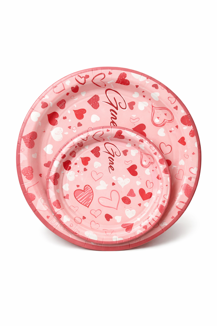 Pre 140 Pcs Pink Disposable Plates