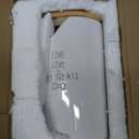 Barnyard Designs Large Dog Treat Container Airtight with Lid, Cute Rustic Ceramic Dog Treat Storage Jar for Kitchen Counter, White (Live Love Eat Treats)