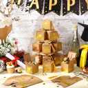 Tenceur 30 Pcs Graduation Cap Gift Box 2026 Graduation Party Cardboard Favors Candy Treat Box Grad Centerpieces with Tassel for High School College Congrats Party Decoration(Brown and Gold)