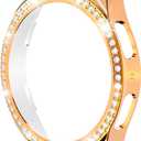 SUPOIX Band with Case Compatible for Samsung Galaxy Watch 8/7/6 40mm 44mm, 20mm Women Bling Replacement Strap & PC Protective Bumper Face Cover for Galaxy Watch 8/7/6 (Size Optional) (Rose Gold)