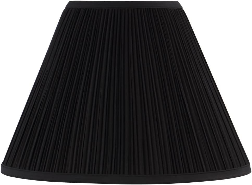 Aspen Creative 33167, Mushroom Pleated Traditional Black Spider Lamp Shade, 6-1/2" Top x 15" Bottom x 11" Slant