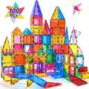 NVHH 100PCS Magnetic Tiles Blocks for Kids Ages 3-5 4-8,STEM Learning Educational Preschool Magnet Building Toys for Toddlers,Christmas Birthday Gifts Toys for 3 4 5 6 7 8+ Year Old Boys Girls